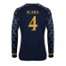 Real Madrid David Alaba #4 Voetbalkleding Uitshirt 2023-24 Lange Mouwen